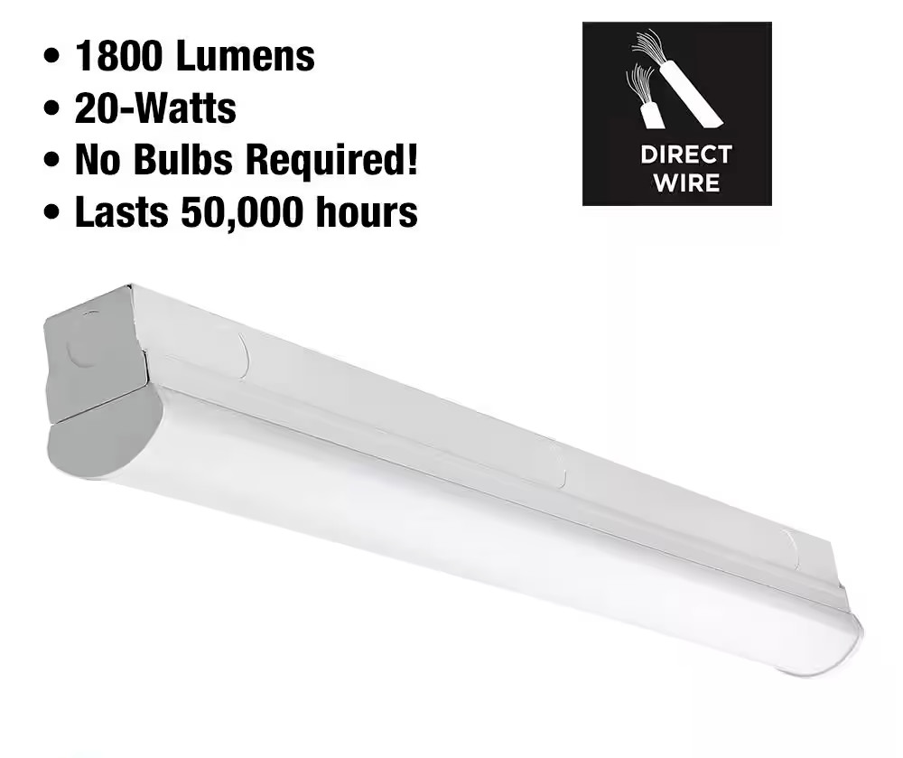 COMMERCIAL ELECTRIC 2 ft LED Workshop Ceiling Strip Light, 4000K, 1800 Lumen gallery
