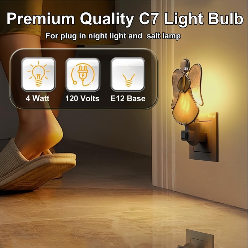 C7 Night Light Bulbs 4 Watt E12 Candelabra Base Warm White set 4 Pk gallery