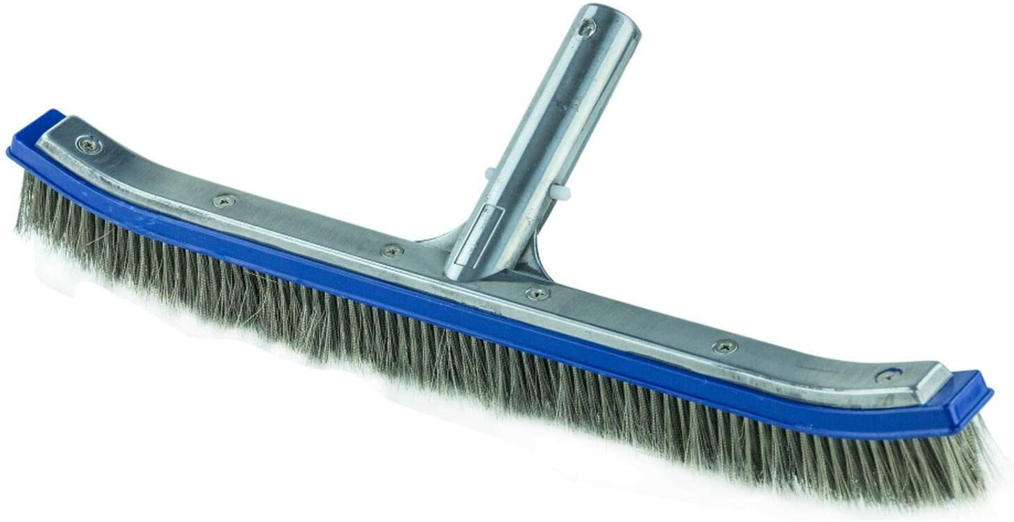 18" Aluminum Inground Swimming Pool Brush with Stainless Steel Bristles gallery