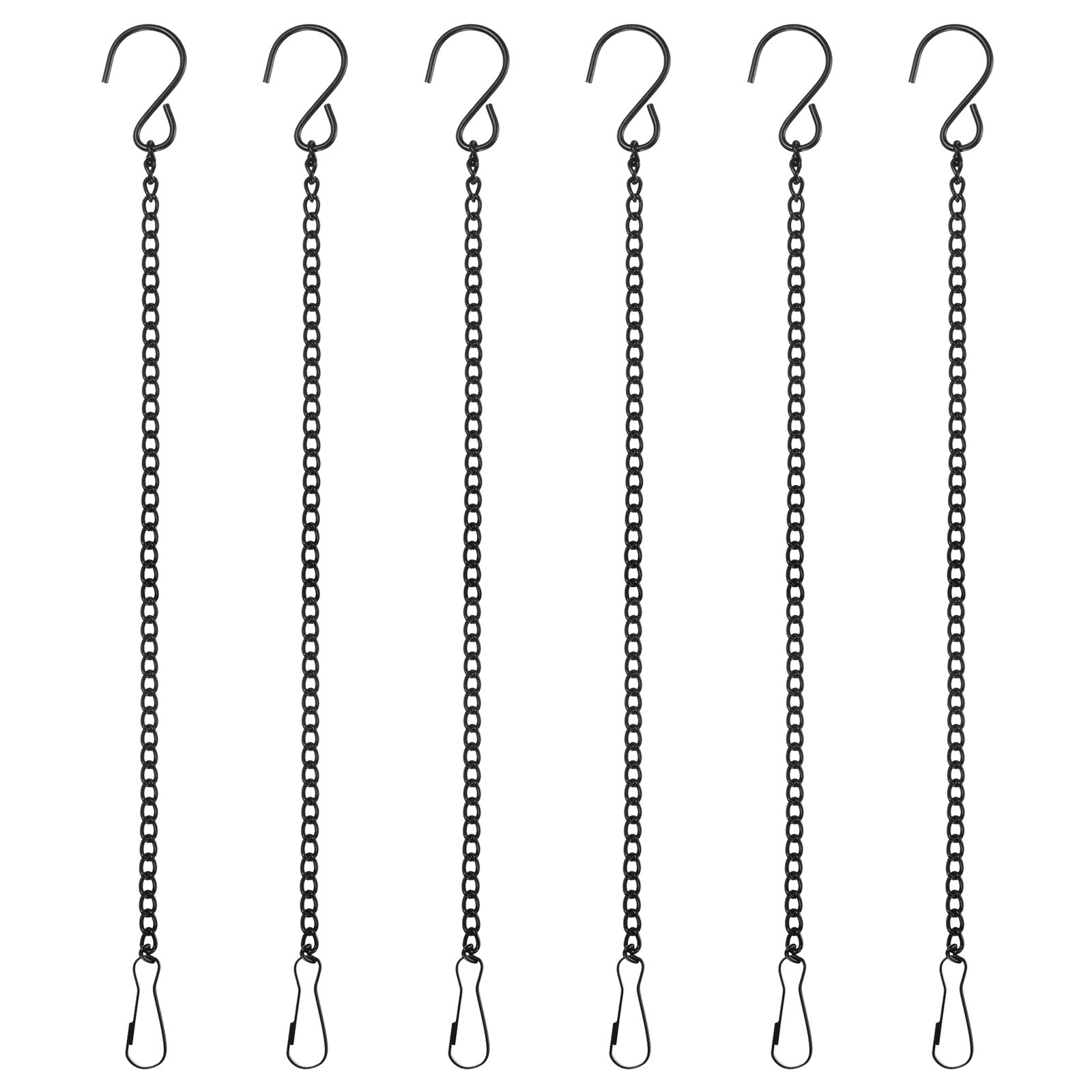 6Pcs 30cm/11.8in Hanging Chain with Hooks for Bird Feeder Planter Lantern, Black gallery