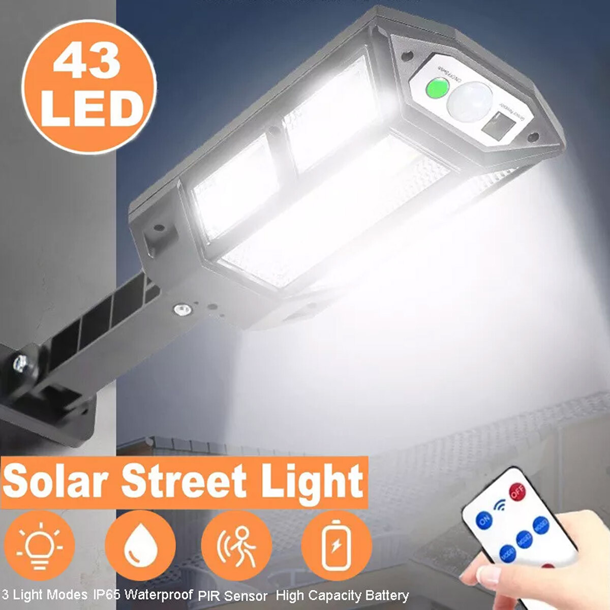 990000LM LED Solar Street Light Commercial Dusk To Dawn Outdoor Road Wall Lamp gallery