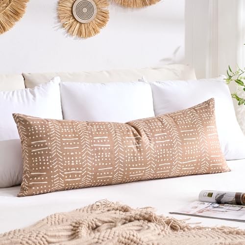 Boho Body Pillows Covers Decorative Long Lumbar 54" x 20" (Pack of 1) Brown gallery