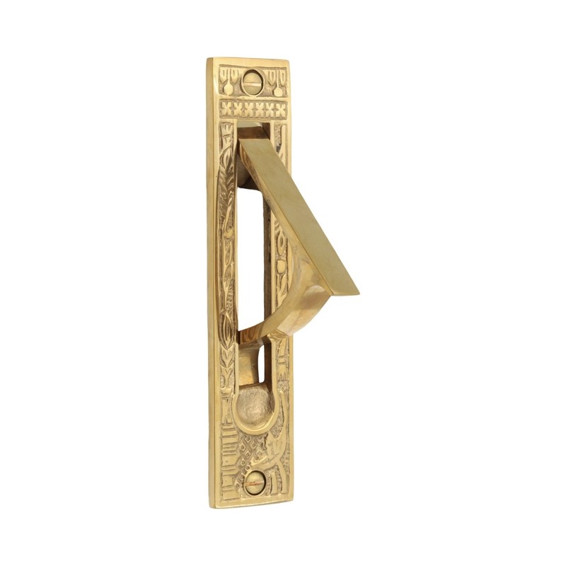 Solid Brass Victorian Pocket Door Pull - 3 Finish Choices gallery