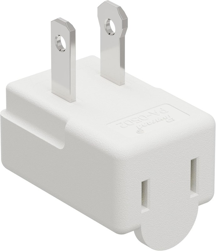Polarized 2-Prong L Type Adapter, Vertical Right Angled Down Angle AC Adapter wi gallery