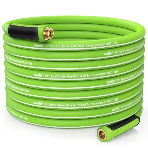RAINDOT GARDEN HOSE 100FT, SWIVEL HANDLE, FLEXIBLE, 5/8" MALE TO FEMALE - GREEN gallery