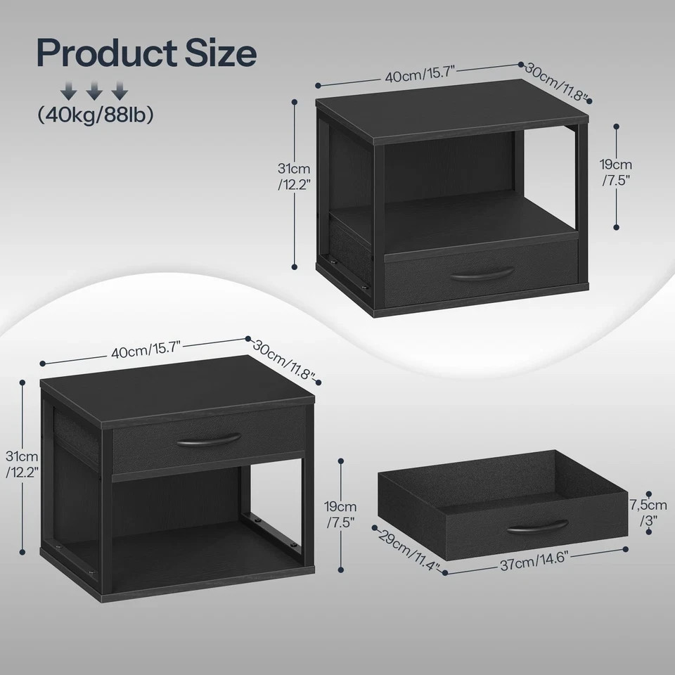 2-Tier Desktop Printer Stand with Drawer, Under-Desk Printer Table with Storage gallery