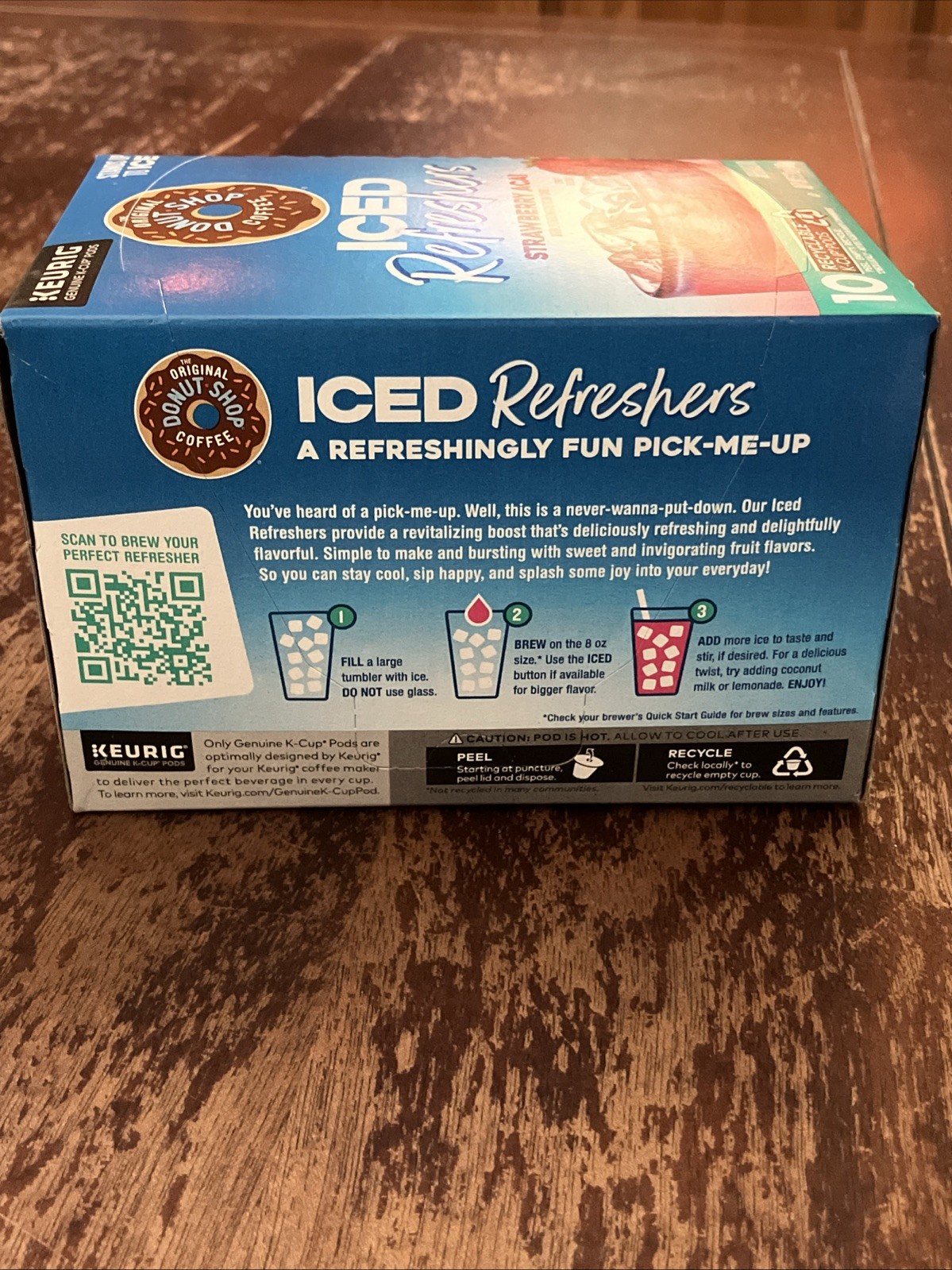 The Original Donut Shop, Iced Refreshers Strawberry Açaí Flavor K-Cup Pods, 10Ct gallery