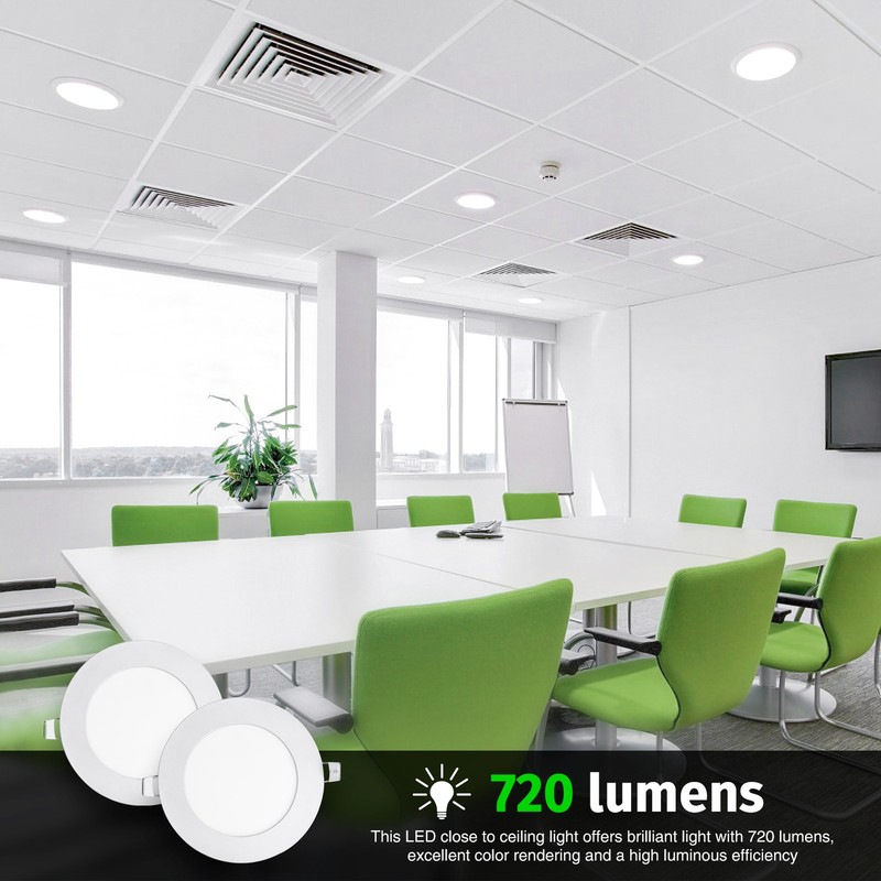 24Pack 4Inch LED Ceiling Lights Ultra-Thin Recessed Retrofits Kit 6000K Daylight gallery