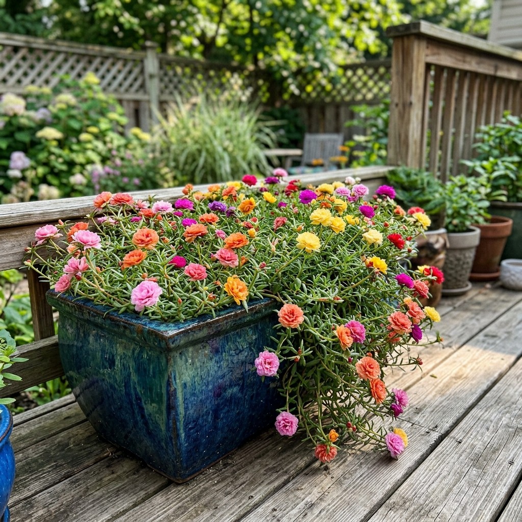 500 Mixed Double Portulaca Seeds - Moss Rose Trailing Ground Cover for Drought gallery