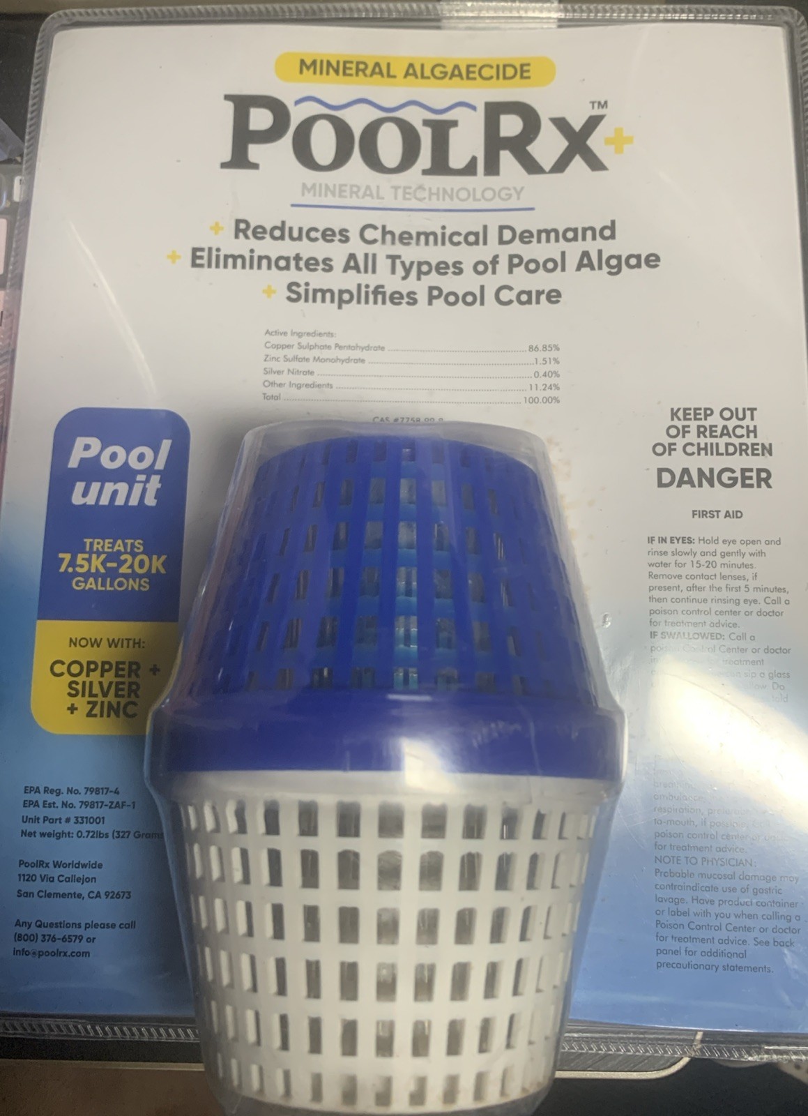 Pool R-X Blue Pool Unit 7.5K-20K Gallons 6 Months 331001 - New/Sealed gallery
