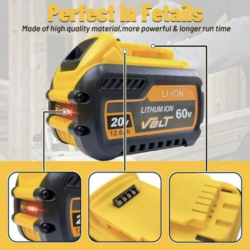 Dewalt DCB612 20V/60V FlexVolt Lithium-Ion 12.0Ah Battery Power Tool Batteries gallery