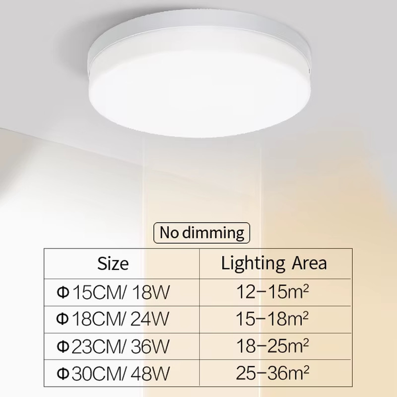 SquareRound LED Ceiling Lamp for Bedroom, 48W/36W/24W/18W, Neutral & Warm White gallery
