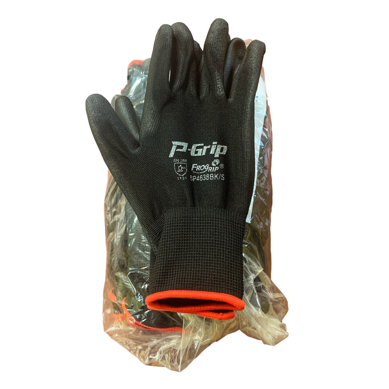 P-Grip Ultra-Thin Black Work Gloves Polyurethane Palm Coated Nylon Shell 24 Pair gallery