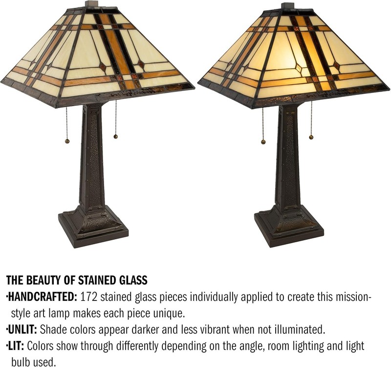 Energy Efficient Mission-Style Table Lamp with 2 LED Bulbs gallery