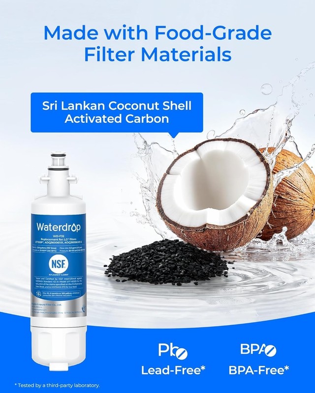 Waterdrop Refrigerator Water Filter, Replacement for LG® LT700P® gallery
