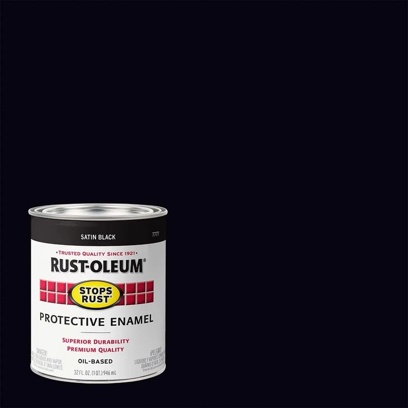 Rust-Oleum 7777502 Stops Rust Brush on Paint, Quart, Satin Black gallery