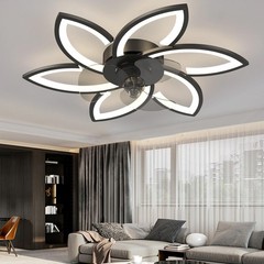 Modern Dimmable Fan Lights Flush Mount LED Ceiling Light with Remote APP Control