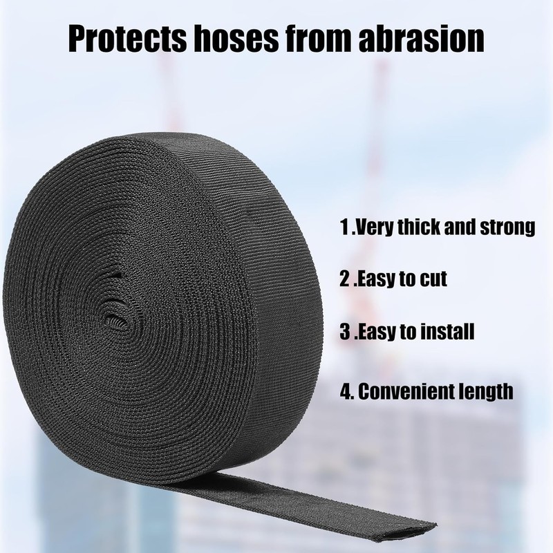33 FT Nylon Hydraulic Hose Protector Sleeve Black Protective Cover Hose Sheath gallery