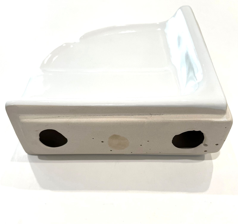 7.5 in White Ceramic Specialty Corner Shower Shelf Ledge Double Layer surface gallery