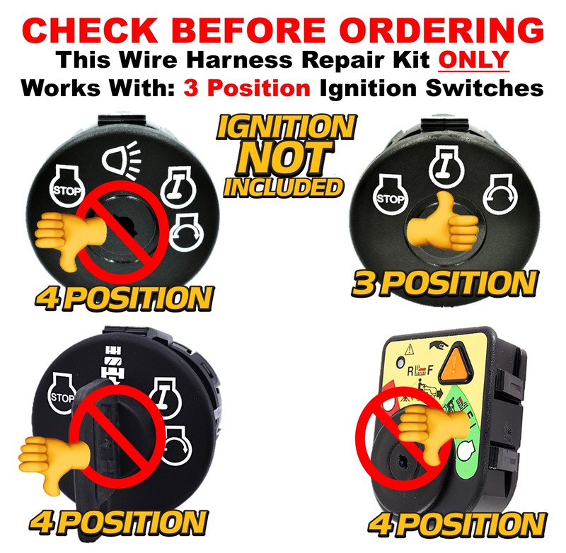 Starter Ignition Key Switch Wire Harness Repair Kit Dixie Chopper Encore Scag gallery