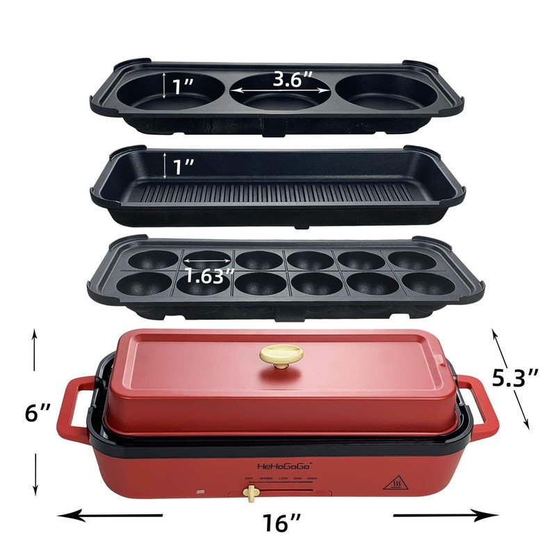 Multifunctional Electric Griddle Electric Grill Nonstick Baking Maker with 3 ... gallery