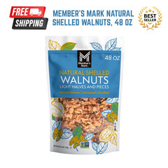 Member’s Mark Natural Shelled Walnuts, 48 oz. 3 lb Light Halves & Pieces, SELECT