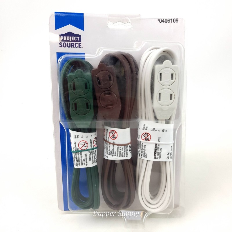 Project Source 3-Outlet Extension Cords 6, 9 & 12 Ft Ext Cords 0406109 gallery