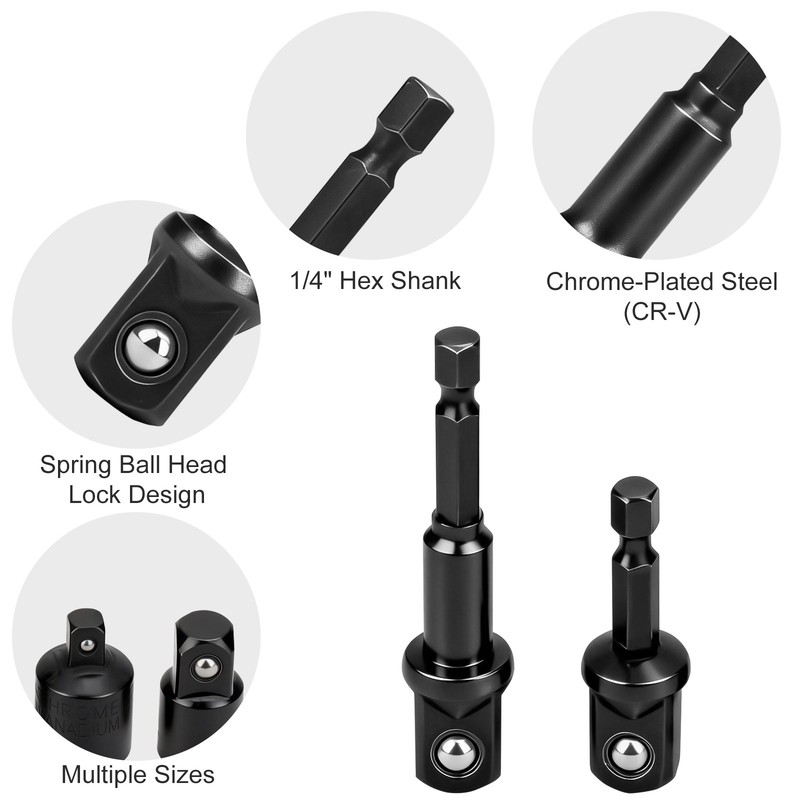 12x Impact Socket Adapter & Reducer Set Extension Socket Drill Adapter 3/8-1/2" gallery