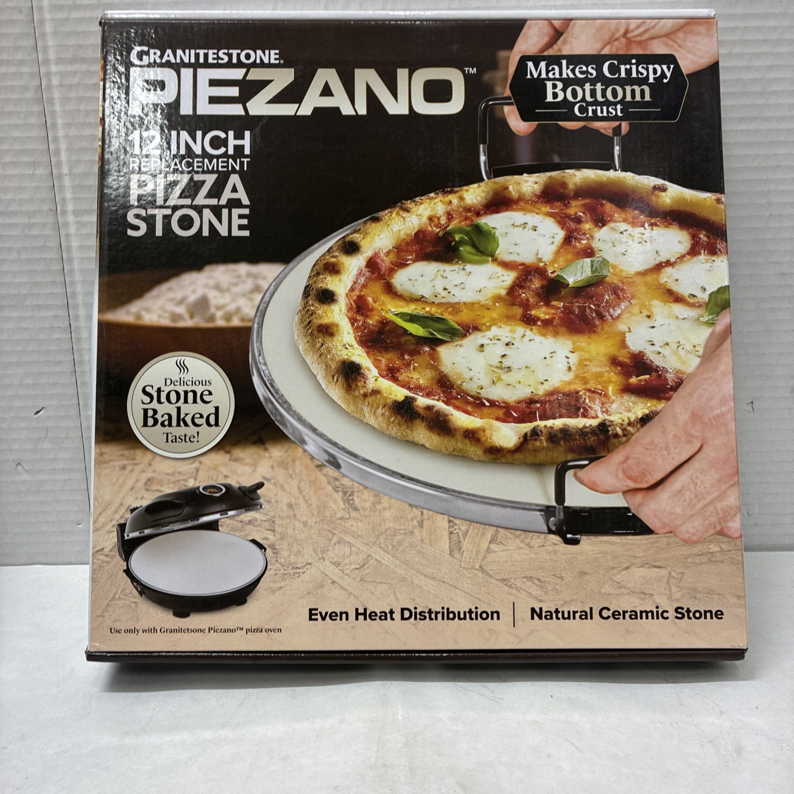 Granitestone Piezano 12 Inch Natural Ceramic Pizza Stone for Oven or Grill gallery