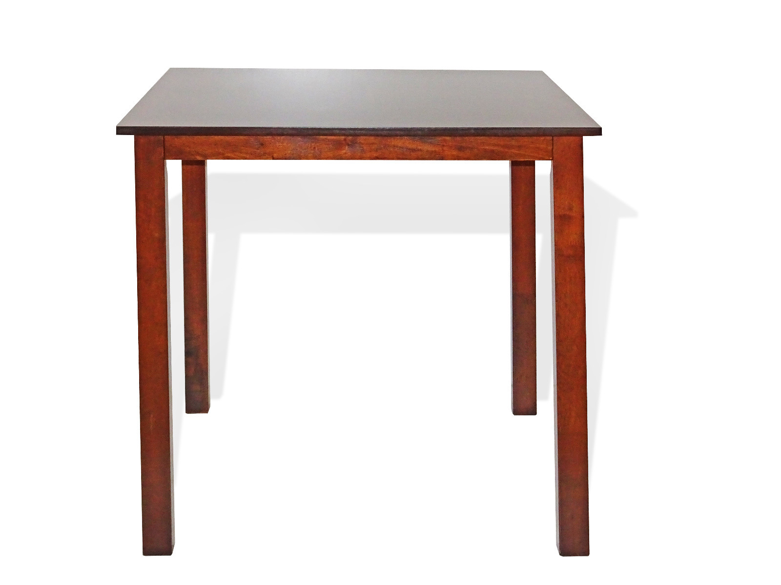 Contemporary Square Dining Kitchen Solid Wood Table in Medium Brown Finish gallery