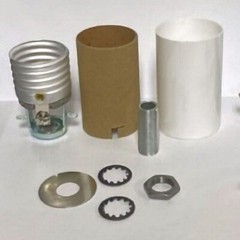 Lamp kit E-26 2″ medium-based socket-8′ WHITE CORD w/ line switch TD-401/TR-230