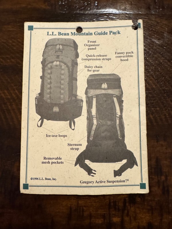 L.L. Bean/Gregory Mountain Guide Pack with Gregory Active Suspension 5