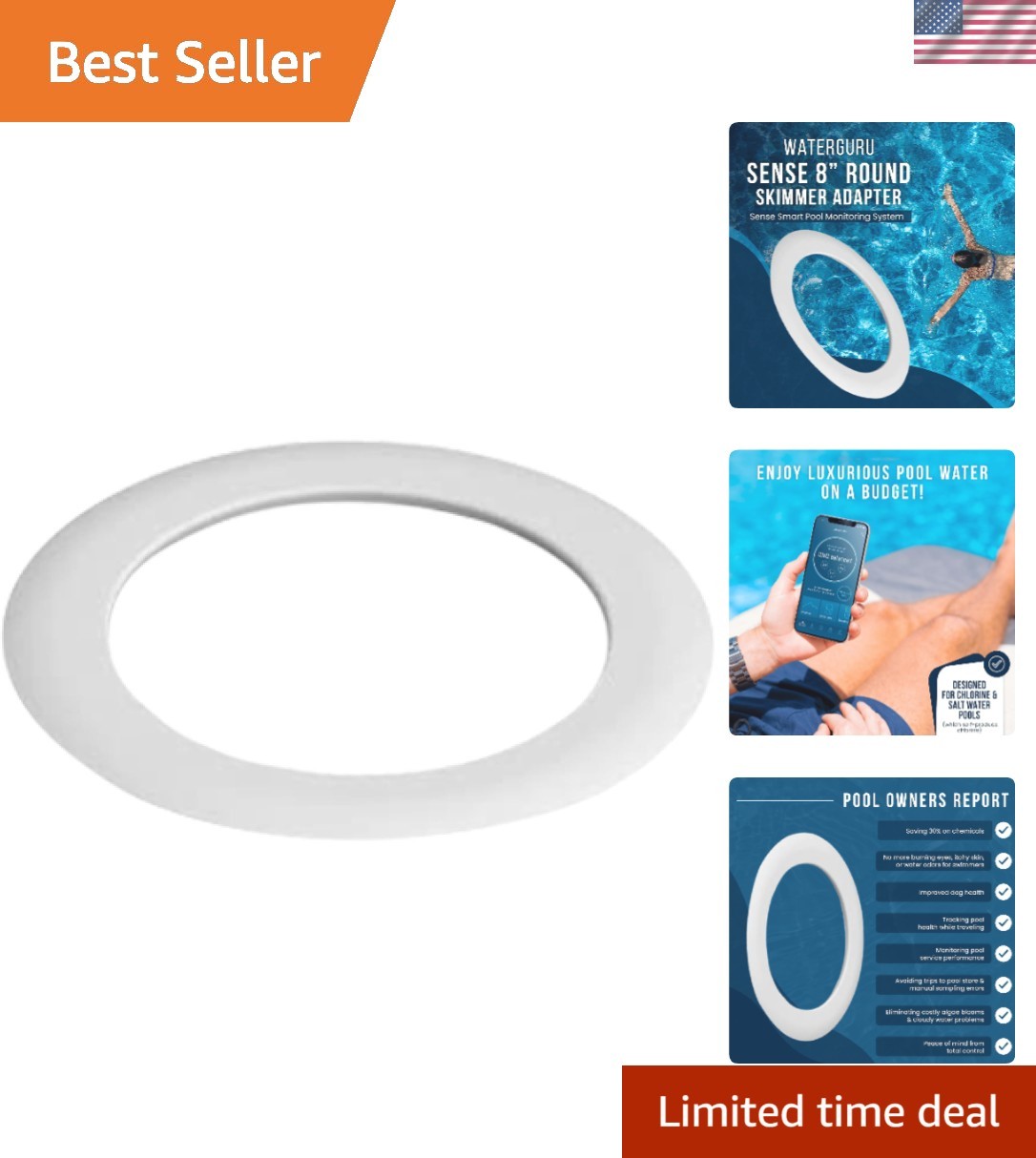 Water Guru Sense Skimmer Adapter: Smart Pool Monitor for Easy Chemical Testing gallery
