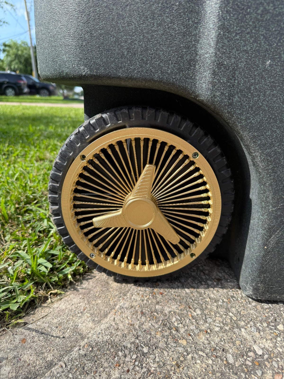 Trash Can Wheel Rim Covers - 3D Printed gallery