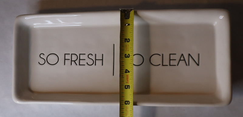 Pottery barn rectangular ceramic tray So Fresh So Clean 14 in x 6 in Home decor gallery