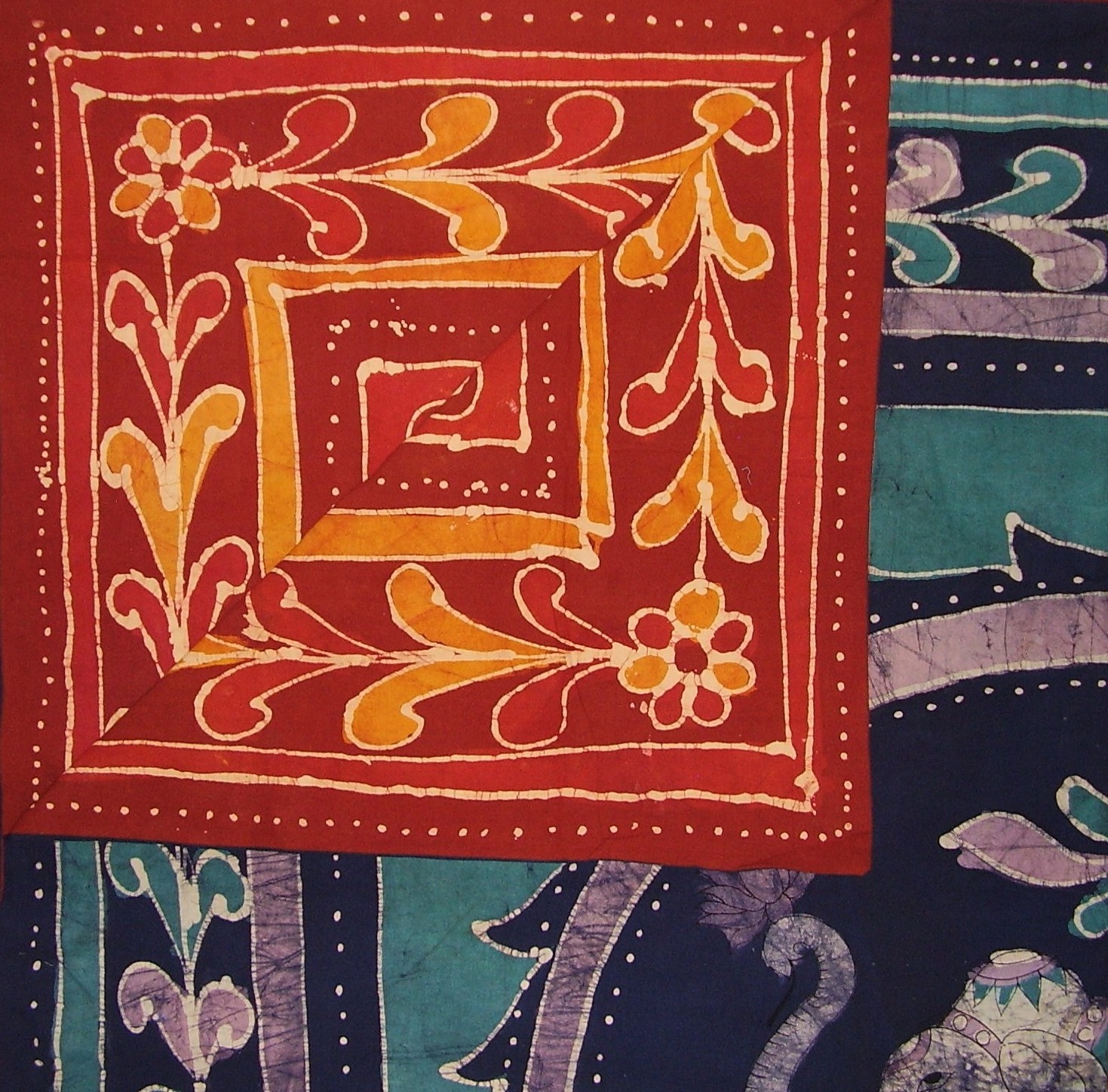 Batik Elephant Reversible Duvet Cover Cotton 92" x 88" Fits Full-Queen gallery