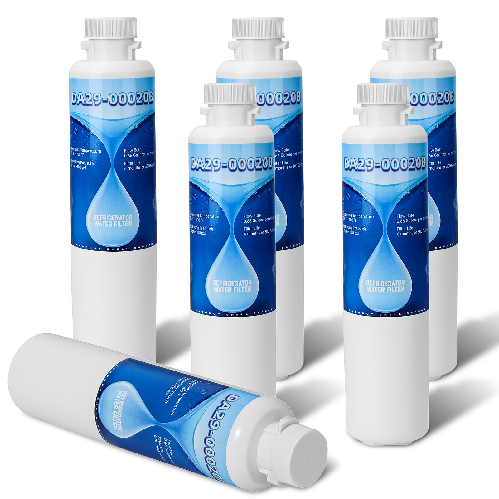 6 Pack DA29-00020B Refrigerator Water Filter, Replacement for Samsung gallery
