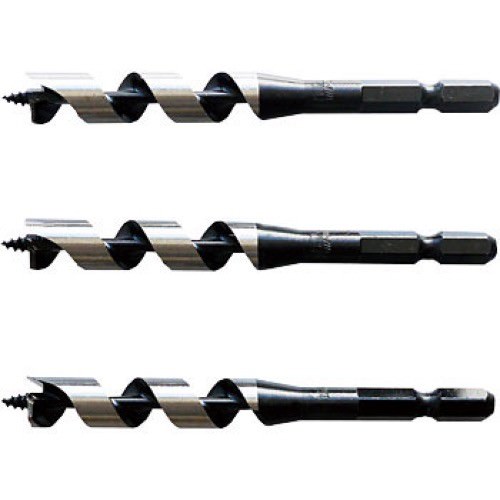 STAR-M Short Auger bit Hex Shank Wood Drill Top Screw 10.5mm 3pc made in Japan gallery