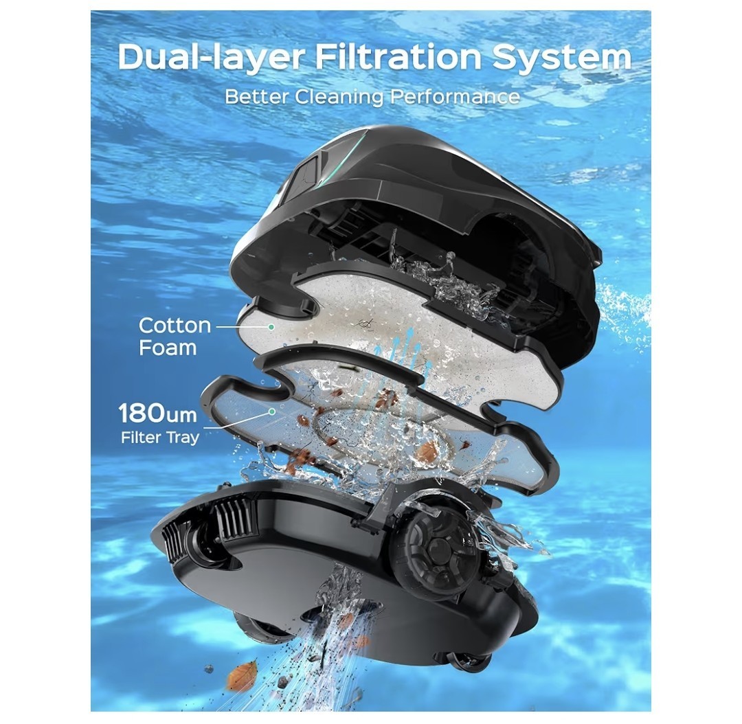 WYBOT A1 Cordless Robotic Pool Cleaner, Automatic Pool Vacuum for Above Ground gallery