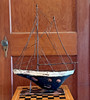 Metal Sailboat Ship Statue Sculpture 24" On Stand Decor Nautical Distressed Boat gallery
