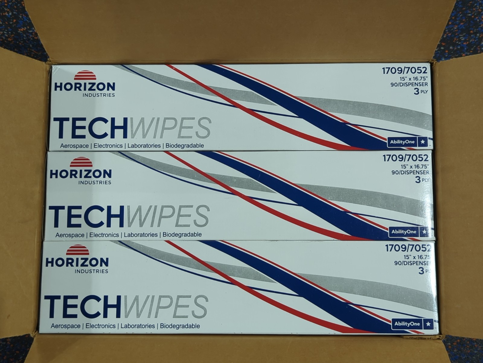 Horizon TechWipes 1709/7052 3-Ply Paper Towels NSN 7920-01-448-7052 Case of 3 gallery