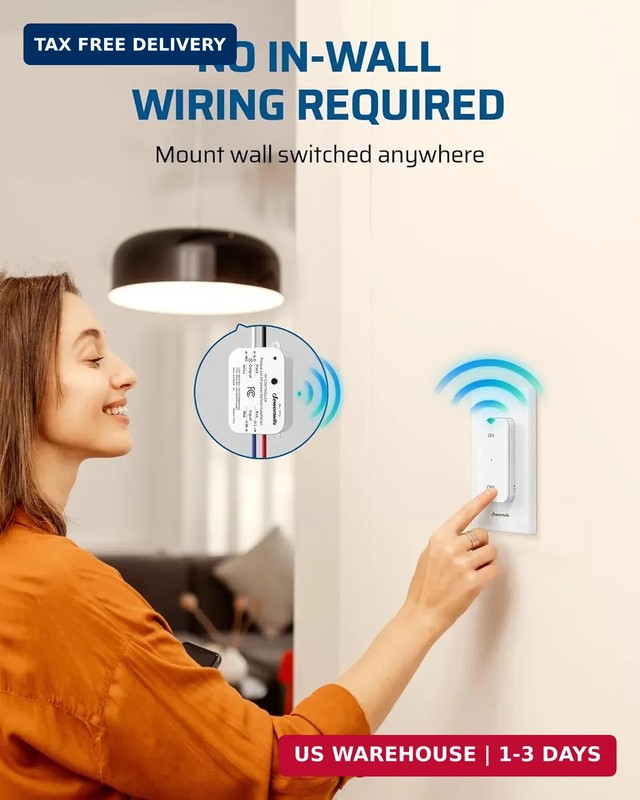 DEWENWILS Wireless Remote Light Switch, 15A Hight Power Wireless Remote Switch, gallery