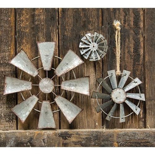 WINDMILL Wall Hanging Decor,Ornament,Craft 3 sz Galvanized Metal FARM WINDMILL gallery