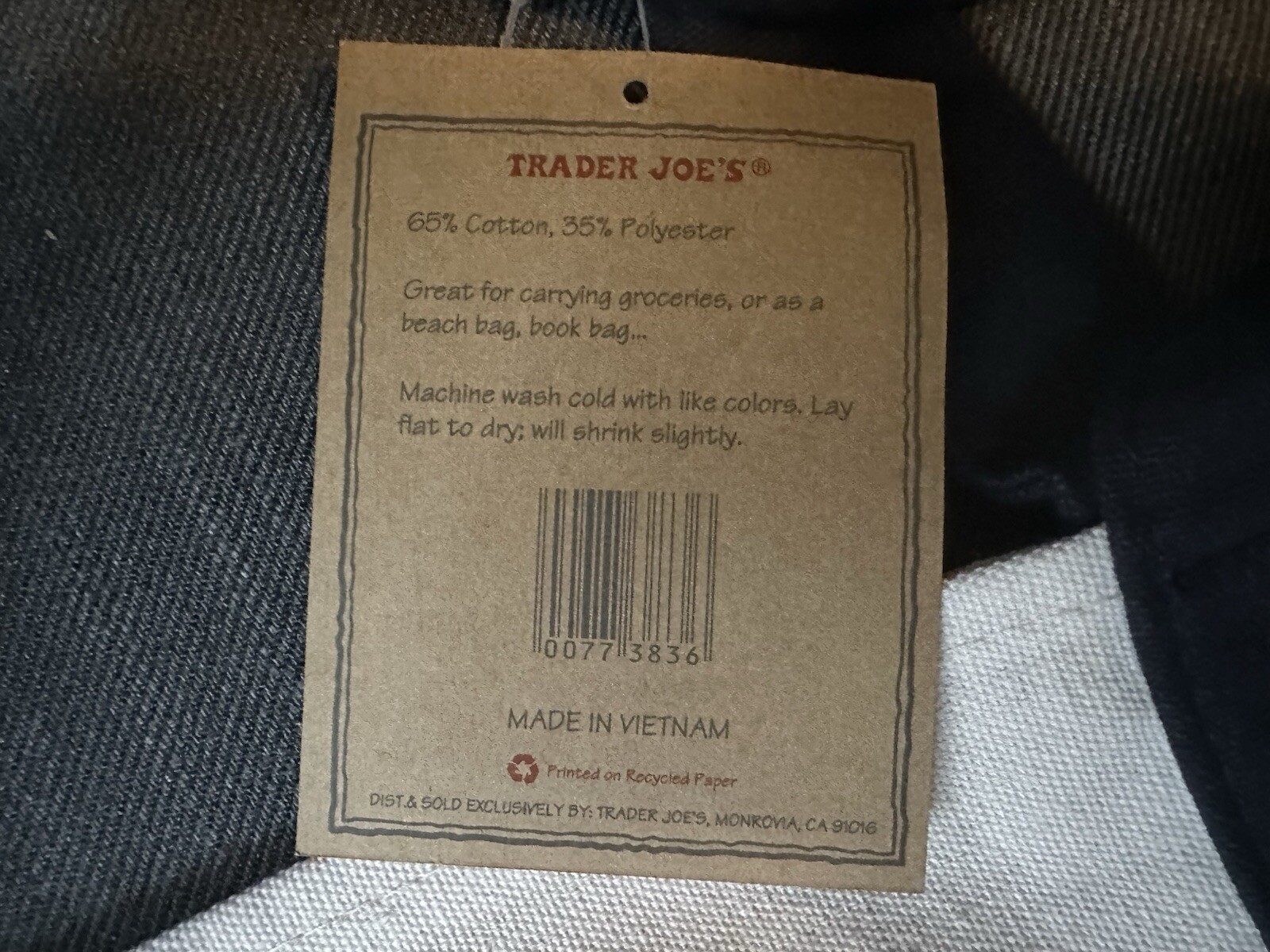 Trader Joe's Canvas Bag (2x Available, Pricing For Both) NWT gallery