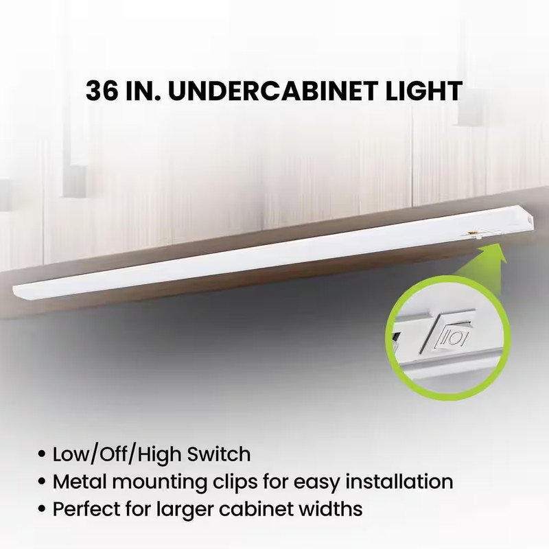 36 In. Plug-In White Integrated LED Linkable 2-Brightness Level under Cabinet Li gallery