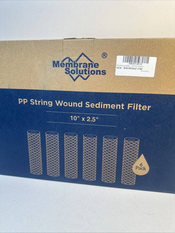 Membrane Solutions PP String Wound Sediment 20 Micron Filter 10"x2.5" - 6 Pack gallery