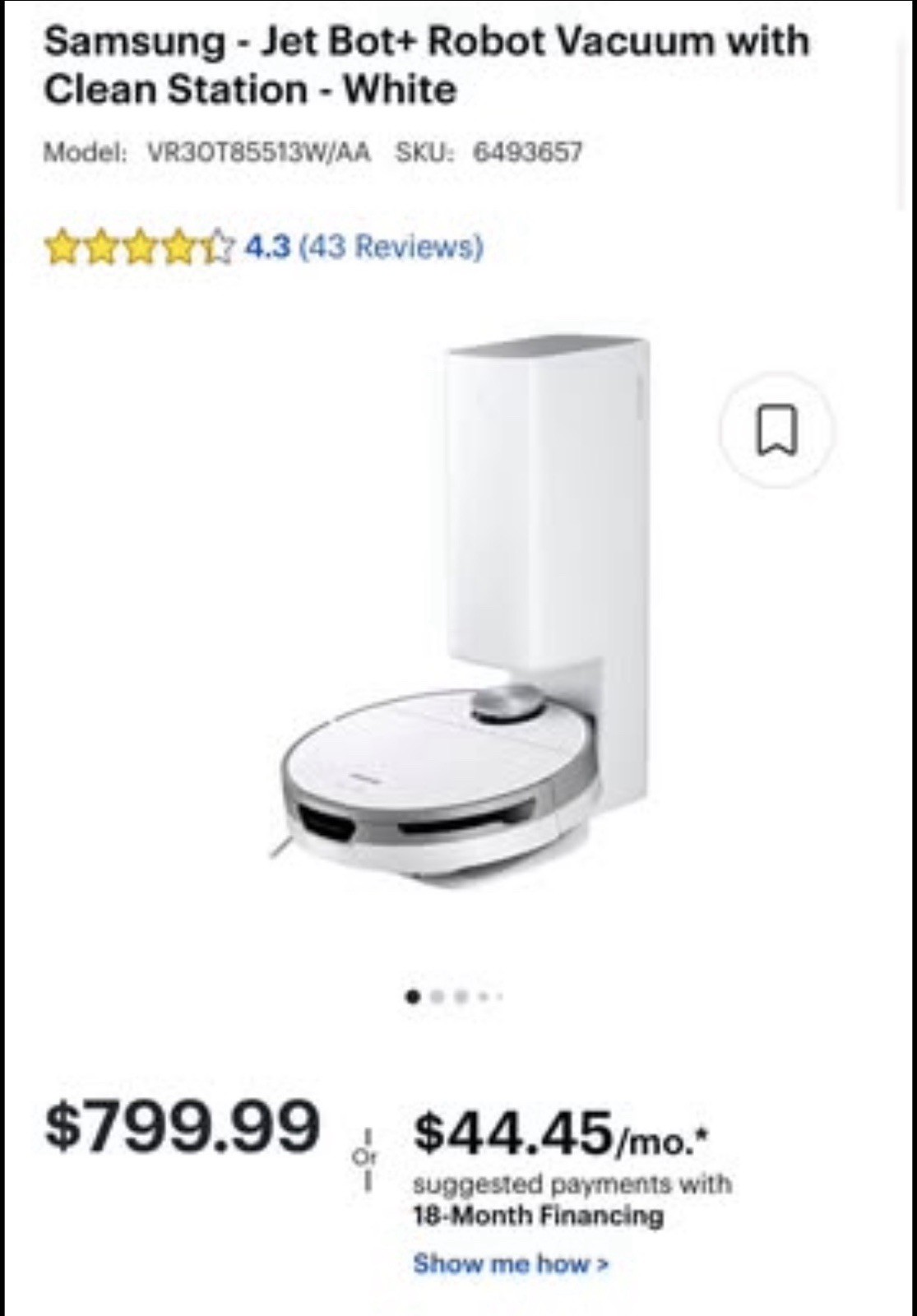 Samsung Jet Bot+ Robotic Vacuum Cleaner with Clean Station gallery