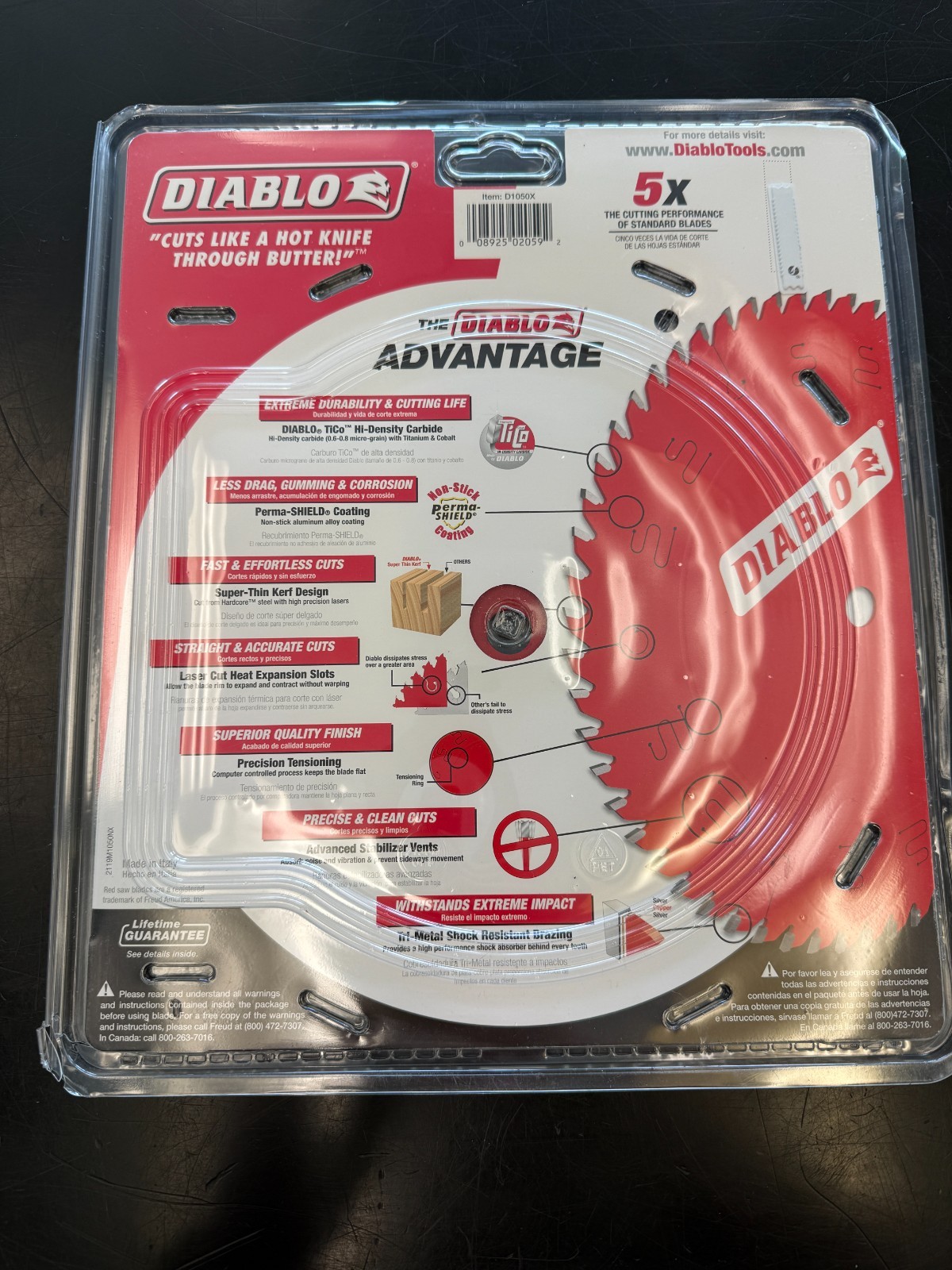 Diablo D1050X 10" 50 Tooth Carbide Combination Circular Saw Blade New gallery