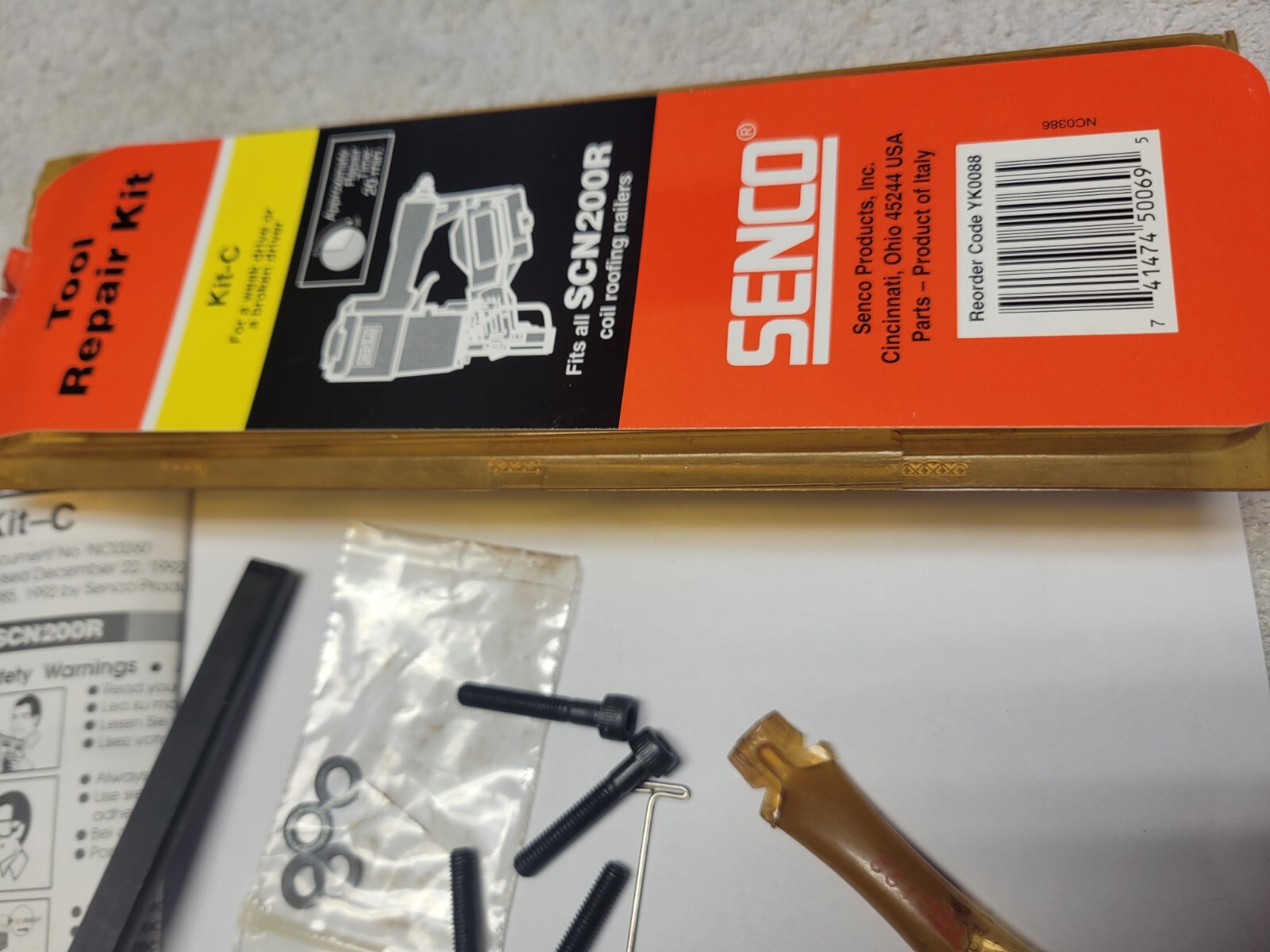 SENCO YK0088 OEM Driver Repair Kit C For SCN200R Roof Coil Nailer -New Old Stock gallery