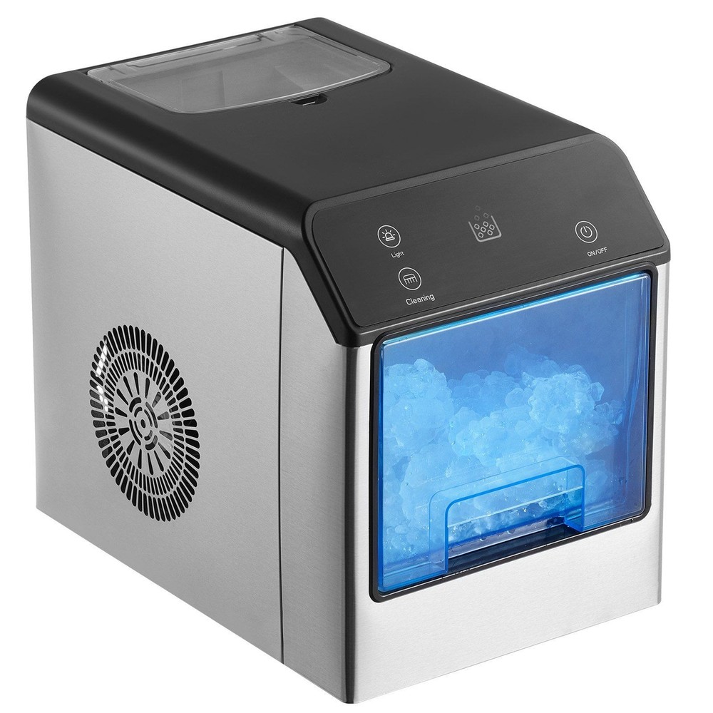 33lb Daily Chewable Ice Maker, Stainless Steel Body, Visual Monitor, Portable